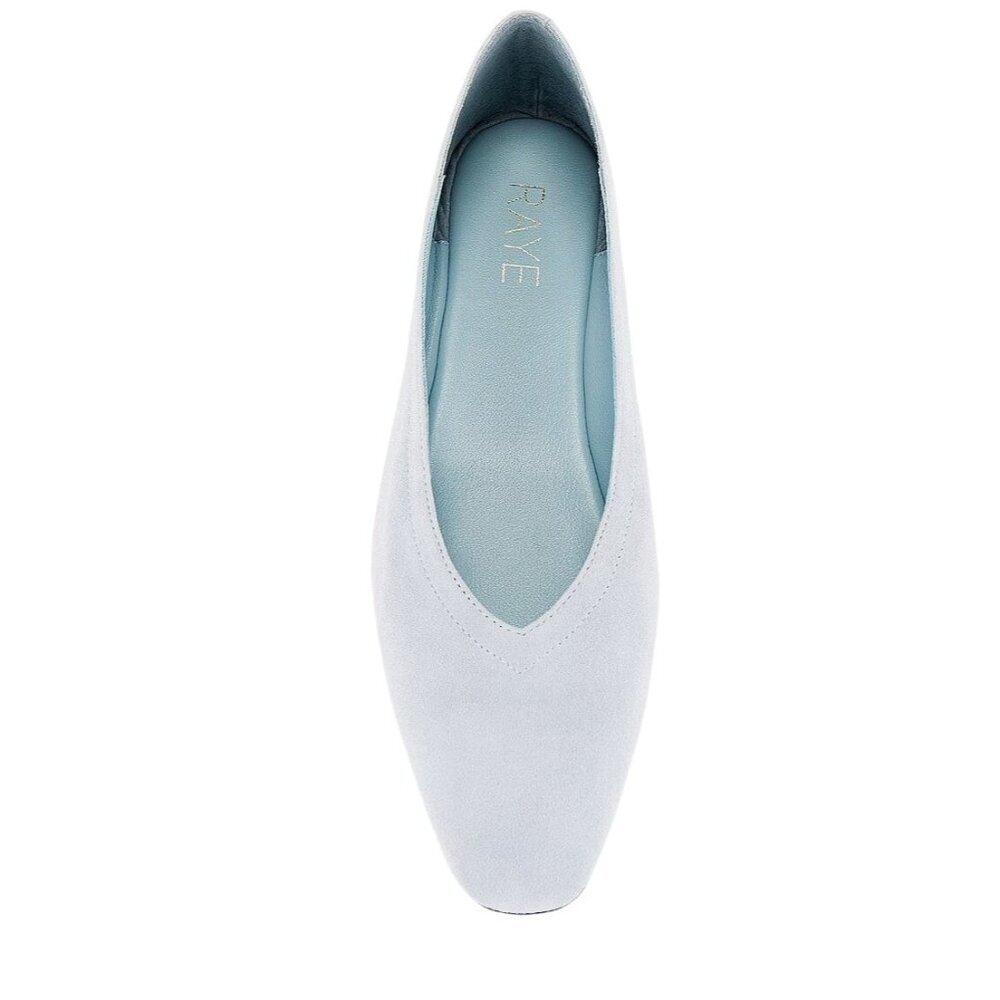 RAYE Lucila Flats in Light Blue Suede 7.5 Leather Shoes Womens